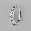 Bague argent homme chaine tresse ouvert