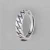 Bague argent homme chaine tresse ouvert