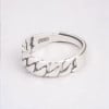 Bague argent homme chaine tresse ouvert