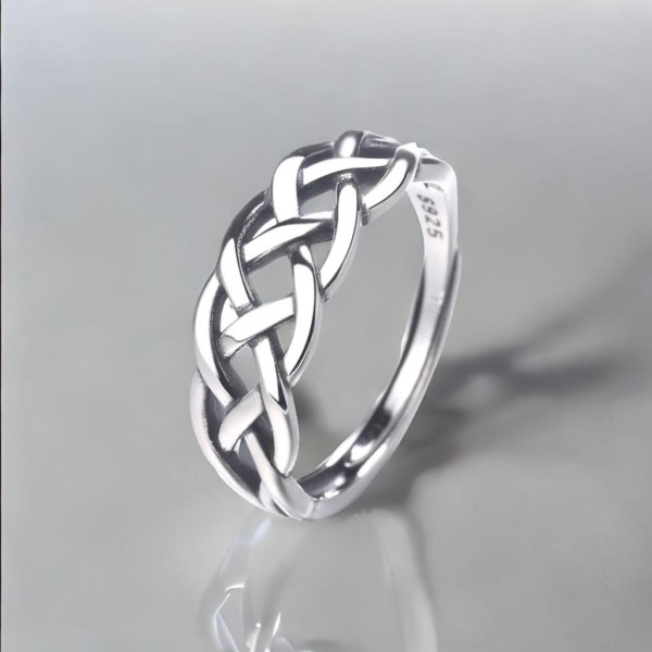 Celtic open silver ring