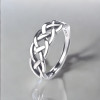Anello aperto in argento con catena cubana (Dupliqué)