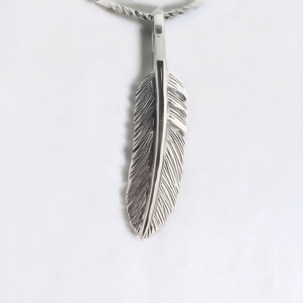 925 silver feather pendant for men and women