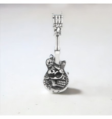 925 silver pendant for men's skull guitar