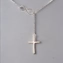 Rhodiated silver infinity cross necklace pendant
