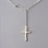 Colgante collar cruz infinito plata rodiada