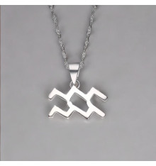 Collana Zodiacale Acquario in Argento 925 da Uomo – Simbolo astrologico e stile senza tempo