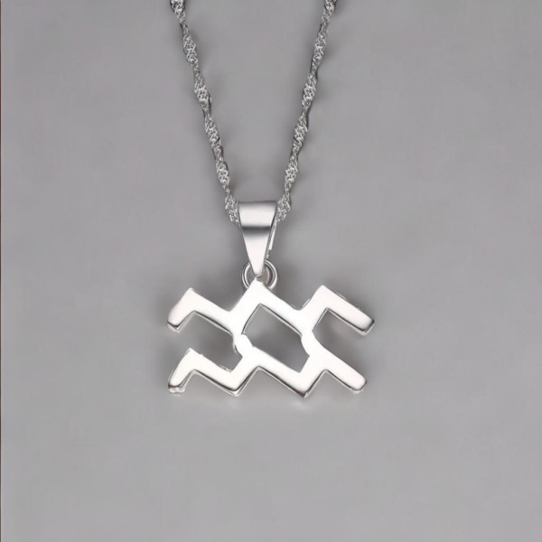 Ciondolo da uomo Collana zodiacale in argento Acquario