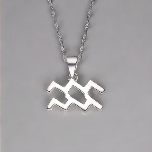 Pendentif homme Collier argent zodiaque Verseau
