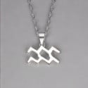 Collar del Zodiaco Acuario en Plata de Ley 925 para Hombre – Símbolo astrológico y estilo atemporal