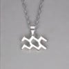 Pendentif homme Collier argent zodiaque Verseau