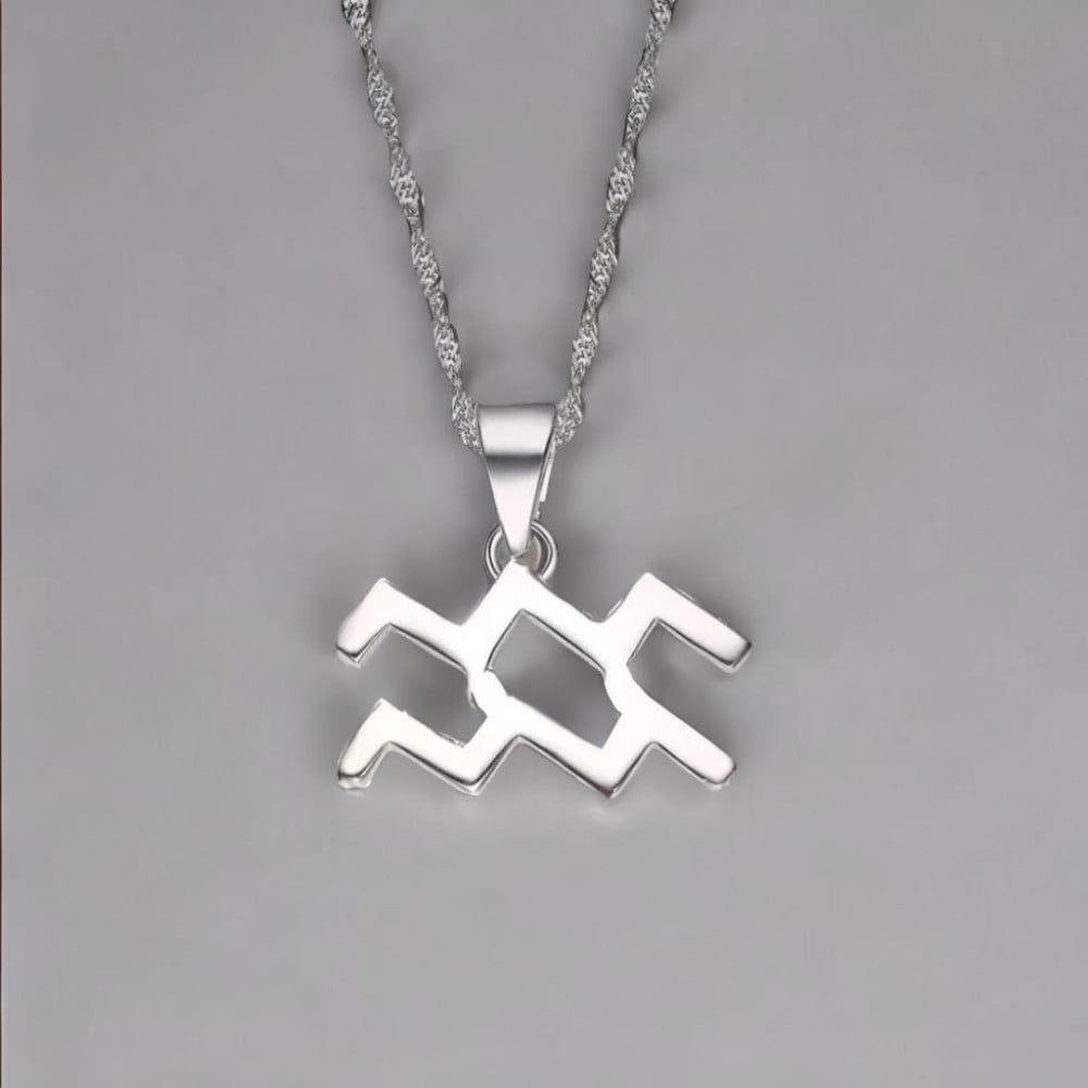 Zilveren herenketting met sterrenbeeld Waterman