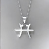 Herenketting met hanger sterrenbeeld Vissen van zilver