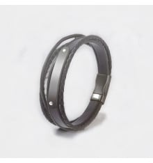 Gepersonaliseerde multicord gepantserde leren armband voor heren