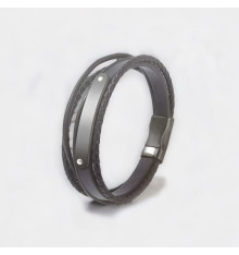 Personalisiertes Multicord-Panzerlederarmband für Herren