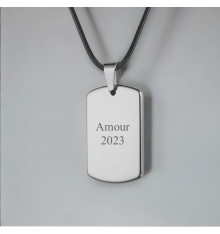 Ciondolo piatto militare da uomo personalizzato in tungsteno da personalizzare