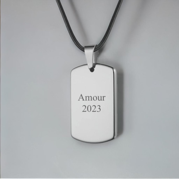 Ciondolo piatto militare da uomo personalizzato in tungsteno da personalizzare