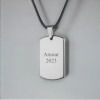 Men's High Polished Tungsten Dog Tag ID Pendant Engraving