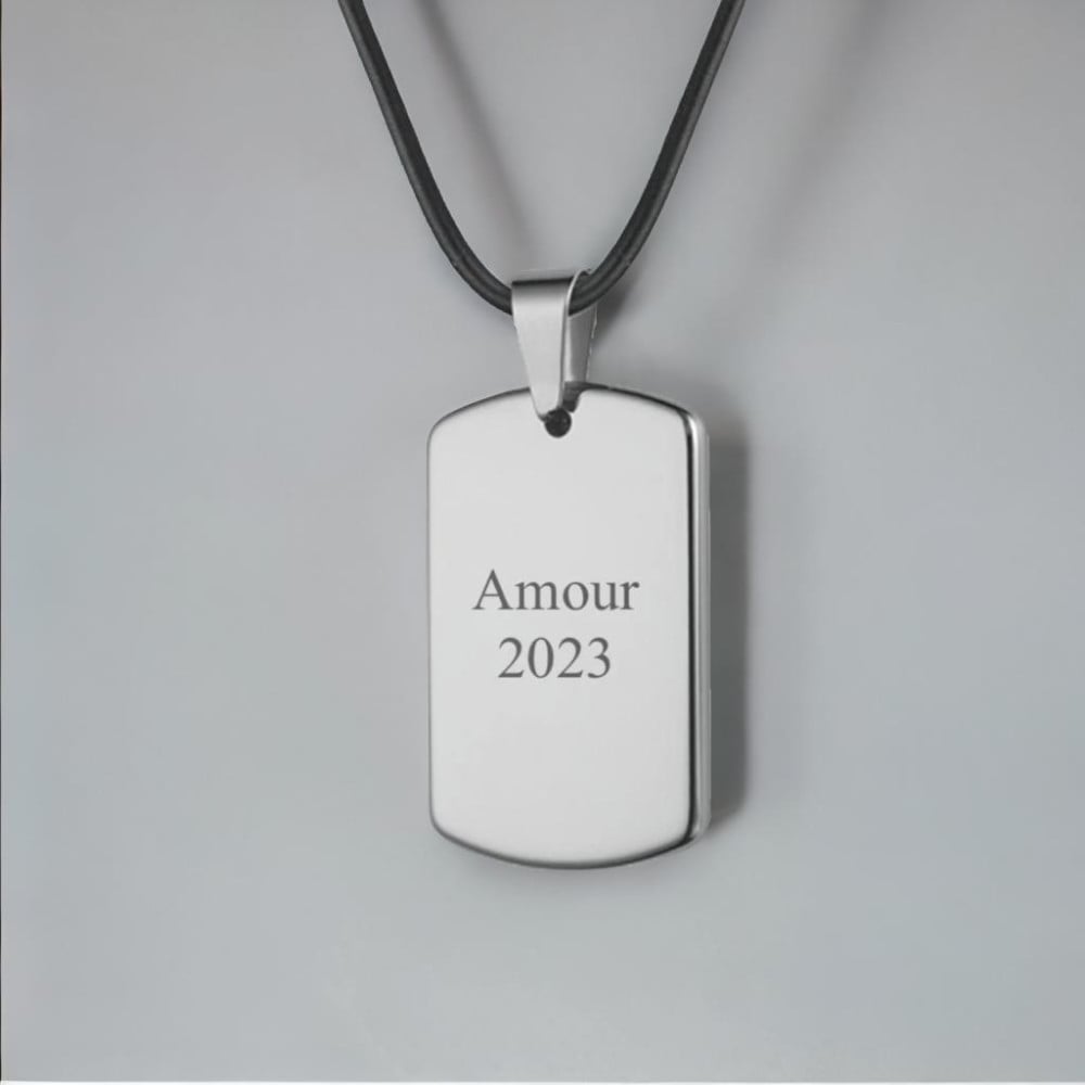 Ciondolo piatto militare da uomo personalizzato in tungsteno da personalizzare