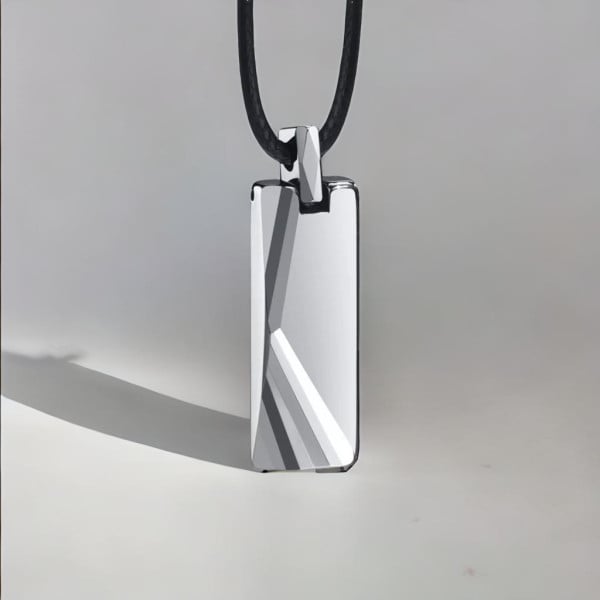 Personalized men's tungsten plaque pendant