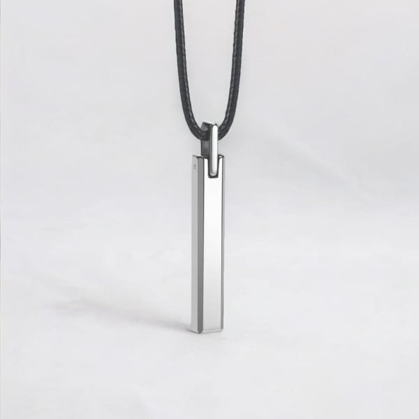 Men's Polished Bar Tungsten custom engraving Pendant