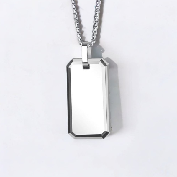 Colgante de placa militar de tungsteno personalizado para hombre