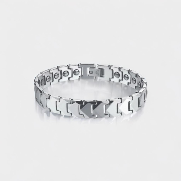 Bracciale da uomo con sfaccettature magnetiche in tungsteno