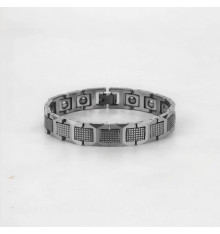 Pulsera de tungsteno pulido para hombre con faceta magnética amorosa