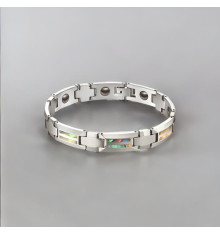 Men's Tungsten Carbide Magnetic Bracelet Shell Abalone Inlay