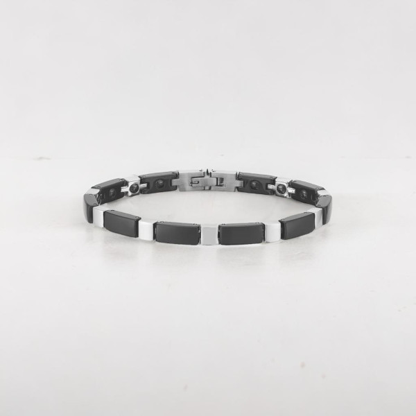 Bracciale in ceramica nera per uomo e donna, magnetico con magneti