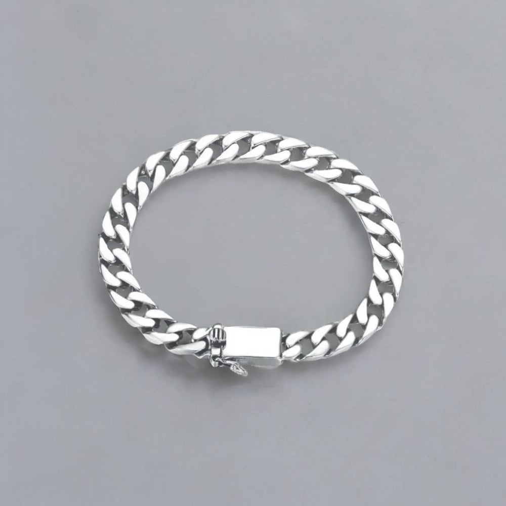 Bracelet homme argent chaine epaisse biker motard