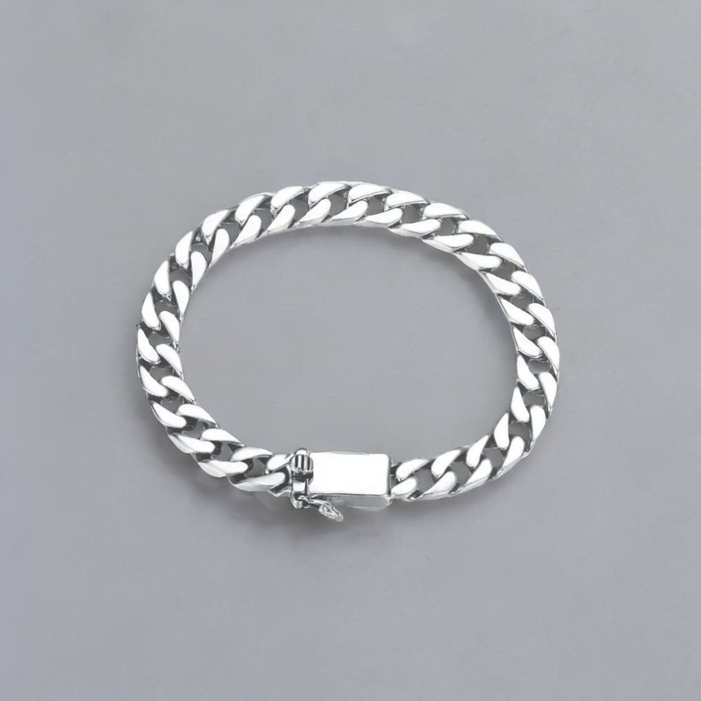 Bracelet homme argent chaine epaisse biker motard