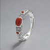 Bague argent celtique onyx rouge