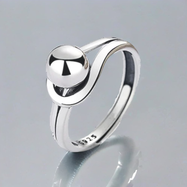 Anello aperto con nodo marinaio in argento
