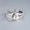 Silver open ring with sailor's knot
