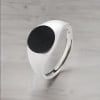 Bague ouverte chevaliere argent resine noir