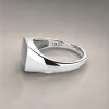 Bague ouverte chevaliere argent resine noir