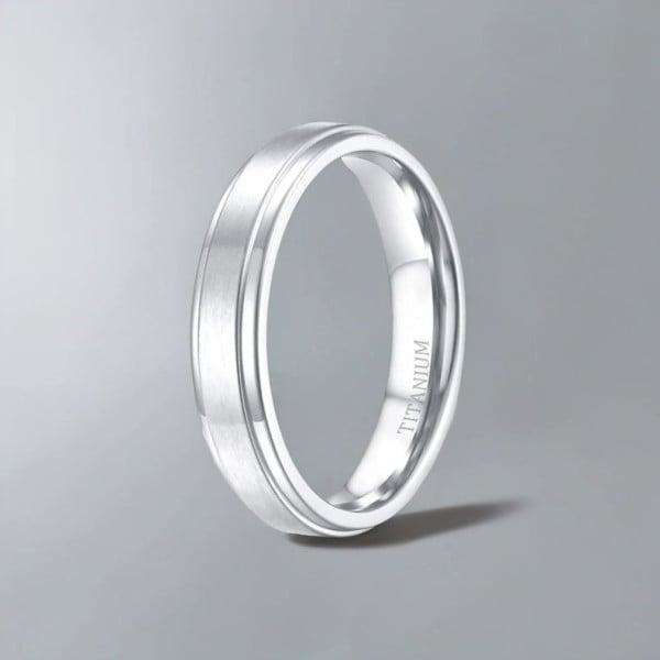 Bague de mariage titane brosse personnalisee