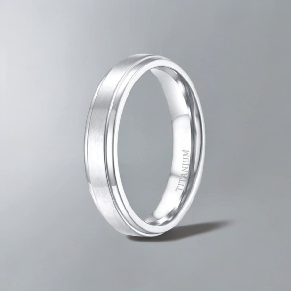 Bague de mariage titane brosse personnalisee
