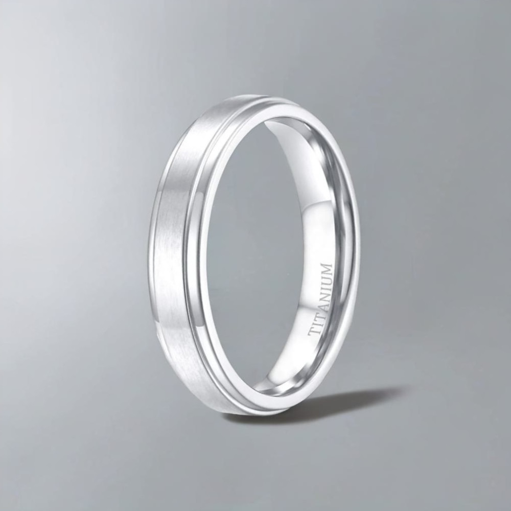 Bague de mariage titane brosse personnalisee