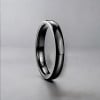 4mm Bague alliance titane noir bande polie personnalisée