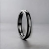 Bague alliance titane noir bande polie personnalisée