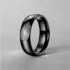 Bague alliance titane noir bande polie personnalisée