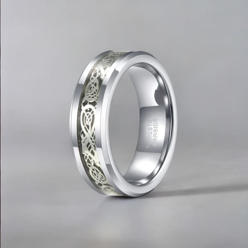 Anello di tungsteno celtico personalizzato