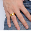 Men's tungsten ring gold plate matte ribbon customizable brush