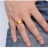 Bague homme tungstene plaque or ruban mat brosse personnalisable