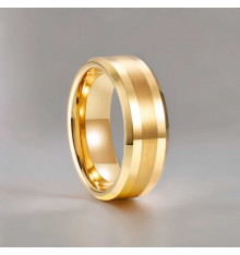 Customizable brushed matte ribbon tungsten ring