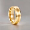 Bague homme tungstene plaque or ruban mat brosse personnalisable