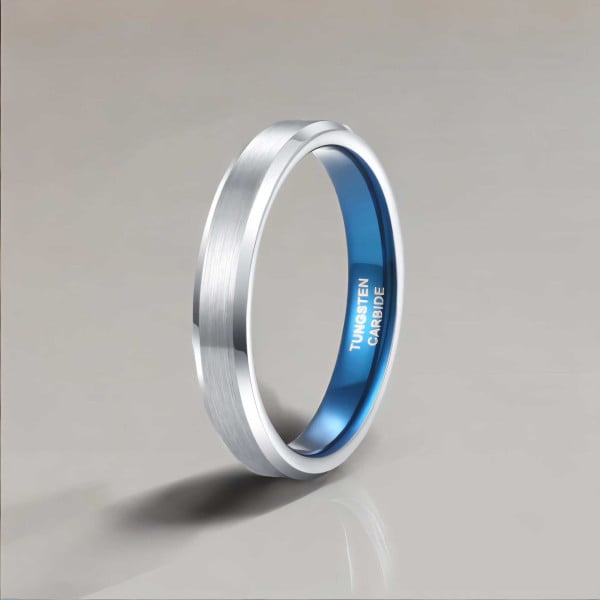 4 Bague mariage tungstene brossé personnalisable
