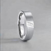 Bague alliance tungstene brossé zirconium