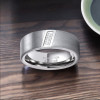 Bague alliance tungstene brossé zirconium